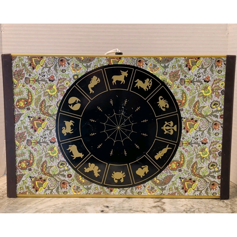 Vtg Warm-O-Tray Fanci Serv Zodiac Astrology Wheel Paisley Electric Warmer WORKS
